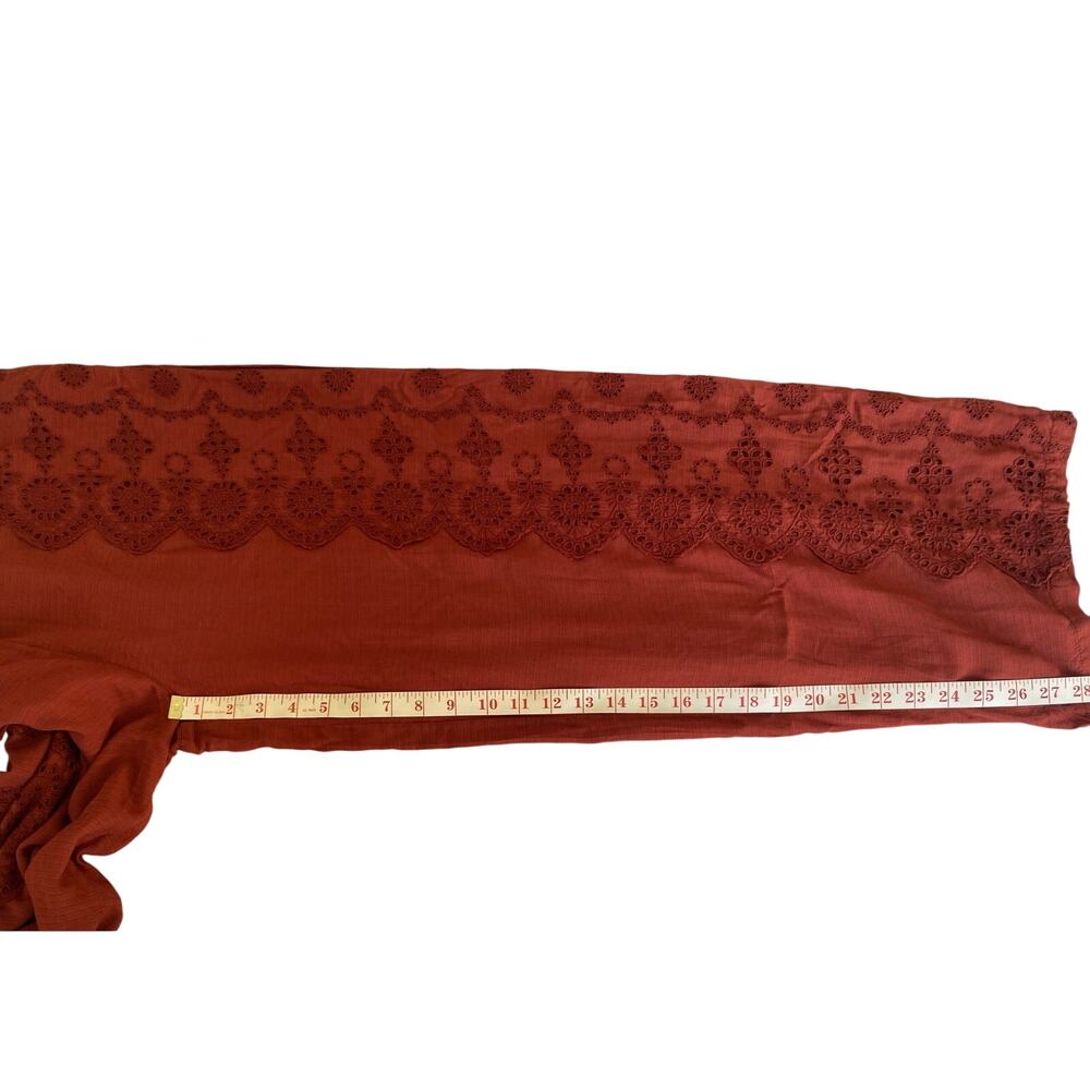 Sundance Suvi Eyelet Wide Leg Pants in Terracotta, Boho, Pockets, Size Small NEW - Picture 9 of 10